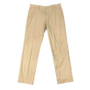 J Crew Pants Mens 32 Latte Beige Chino Flat Front Mid Rise Straight Leg Cotton